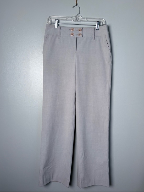 LOFT Pants - Ann Taylor LOFT Double Button Wide Waistband Trouser Pants Grey 4 Y2K Office